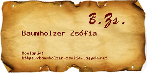 Baumholzer Zsófia névjegykártya